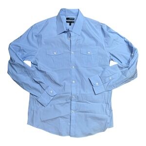 Murano ultimate modern comfort Light Blue Button-Up Shirt‎ Slim Fit Size L